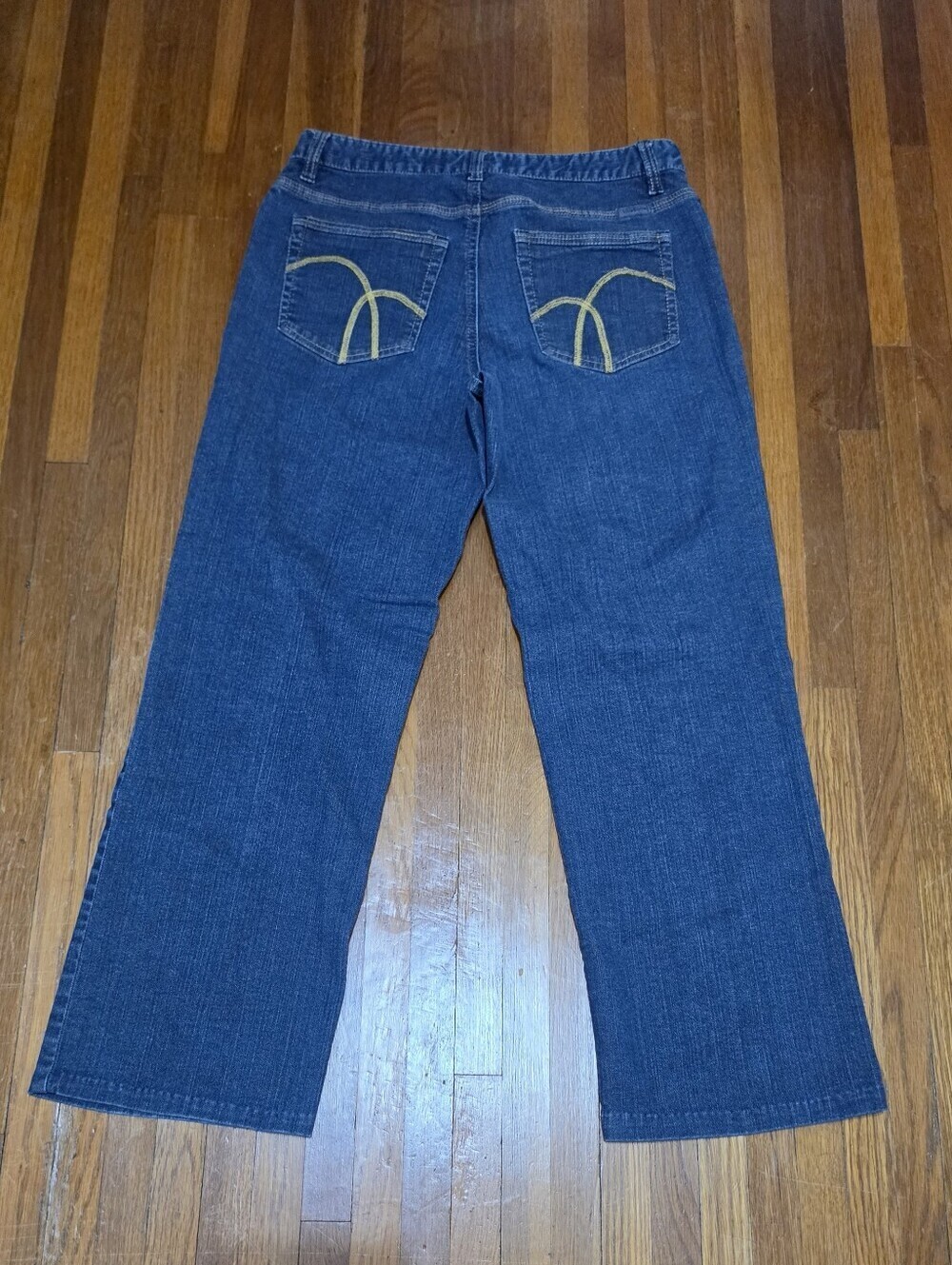 Liz Claiborne Boyfriend Fit Jeans Womens 8R Stretch Denim Embroidered Pockets - Picture 2 of 12